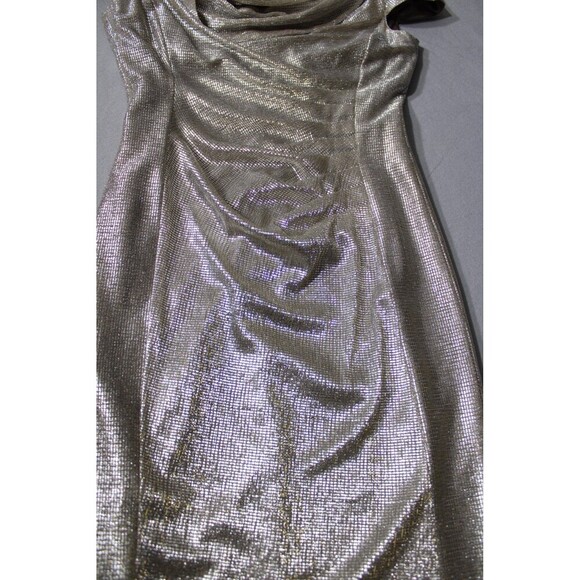 TAHARI ASL Women's Draped Back Metallic Cocktail 
Dress | Size 6 - Picture 10 of 11